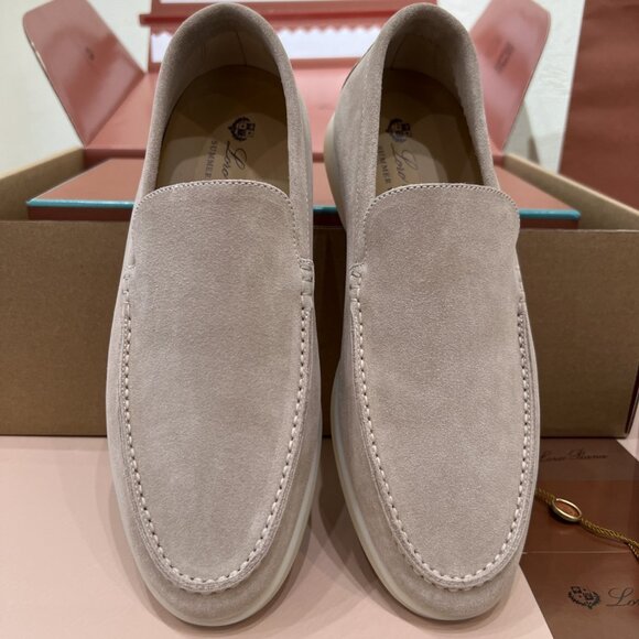 Loro Piana Beige Suede Boat Shoes - Picture 8 of 9
